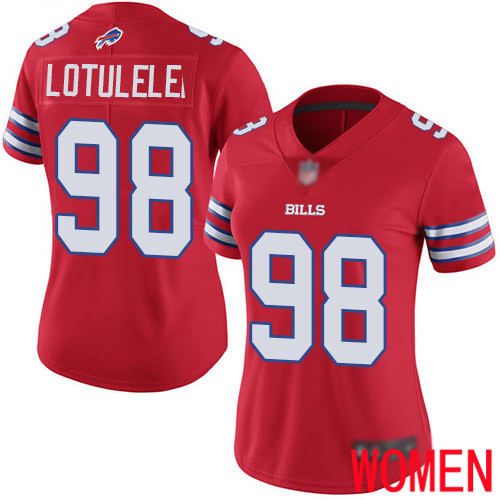 Women Buffalo Bills #98 Star Lotulelei Limited Red Rush Vapor Untouchable NFL Jersey->women nfl jersey->Women Jersey